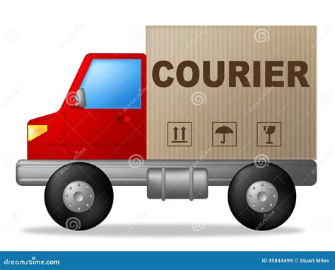 Courier Truck Means Sending Transporting And Deliver Stock Illustration Courier Truck Means Sending Transporting And Deliver Stock Illustration